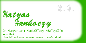 matyas hankoczy business card